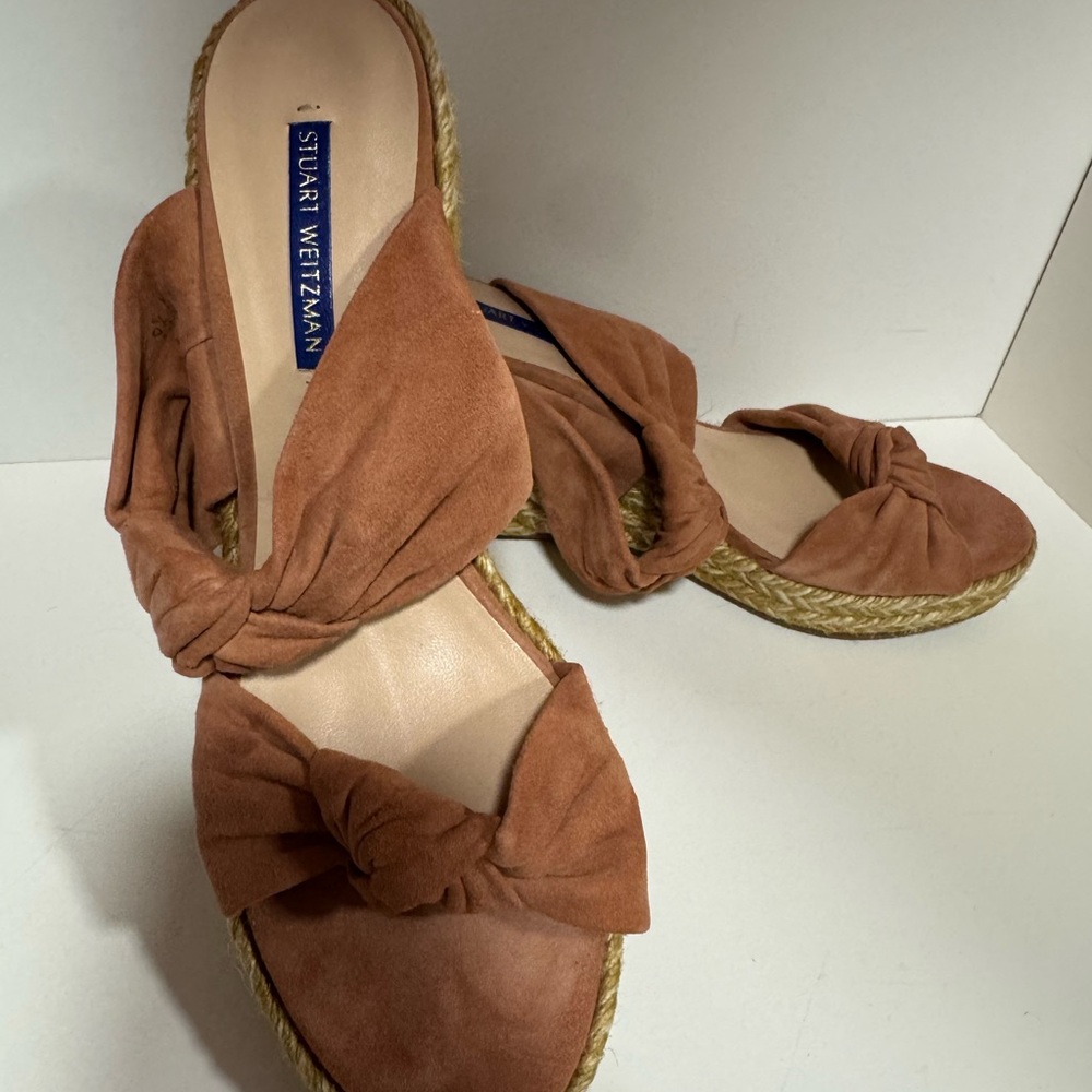 Stuart Weitzman Women's Tan Suede Espadrilles